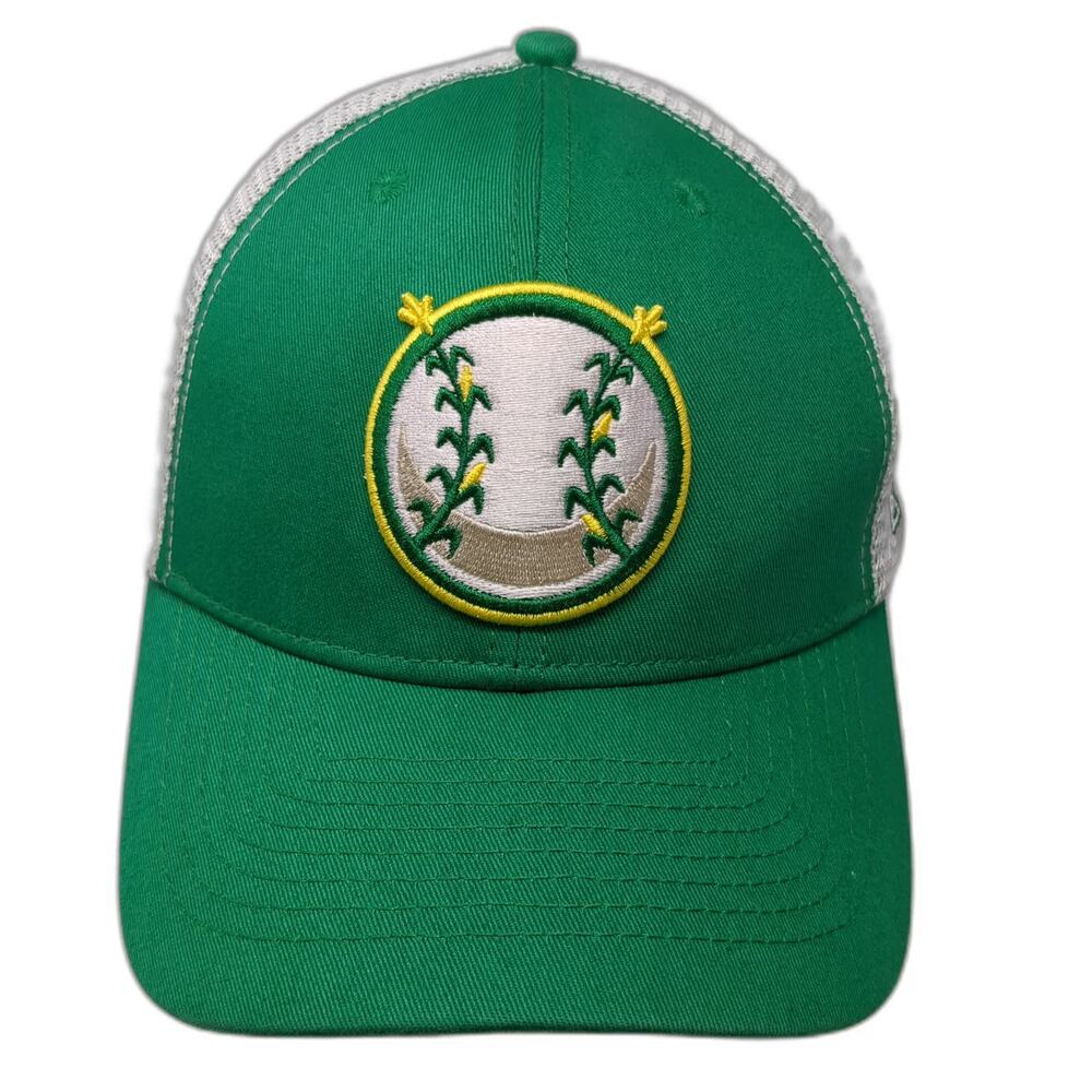 Baseballism Trucker Hat Green White Yellow One Size Snapback Corn Patch Mesh